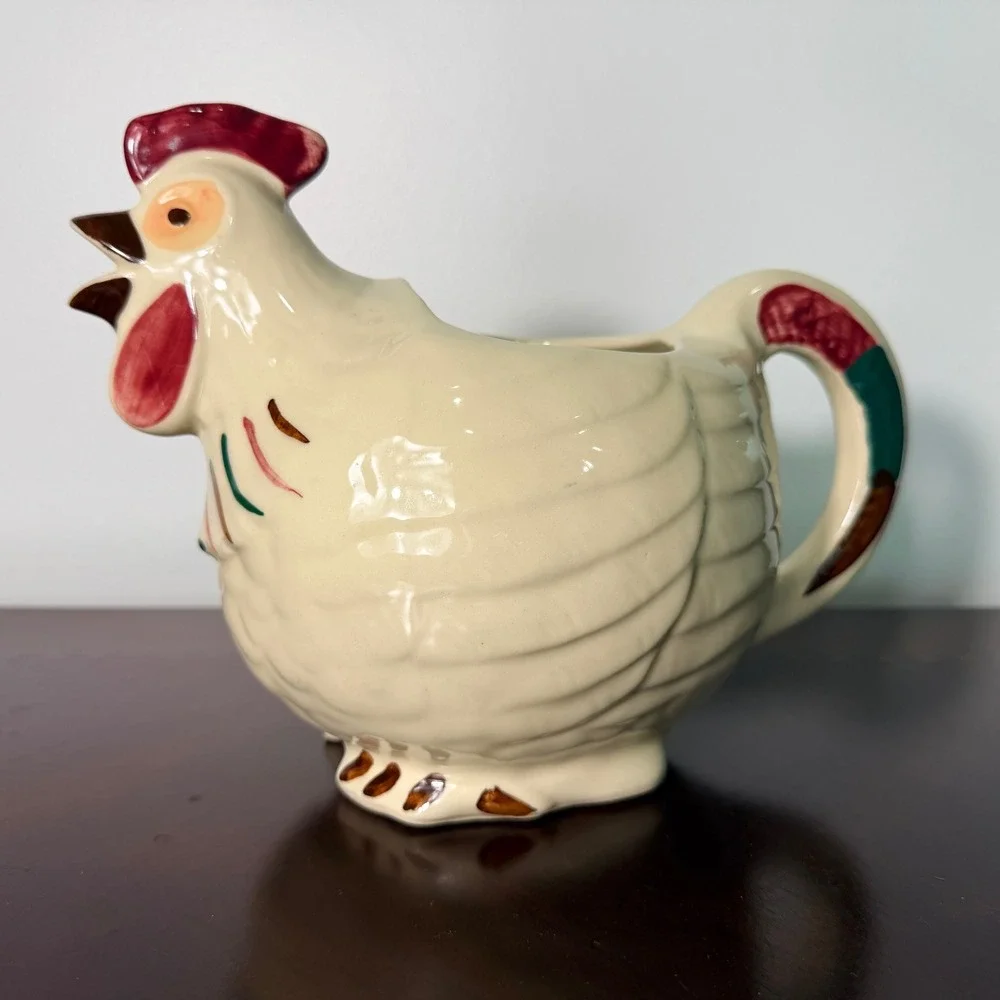 Vintage Shawnee Pottery Chanticleer‎ Rooster Pitcher Creamer USA Farmhouse Decor
